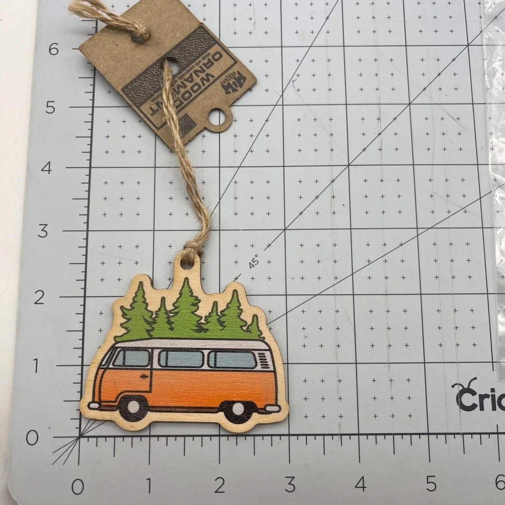 Metal and Wood Co Ornament Travel Swood Camp Life Hippie Van Good Life